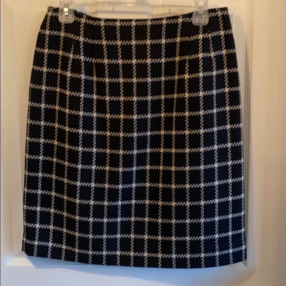 Talbots 10 checked houndstooth print wool skirt - Picture 1 of 7